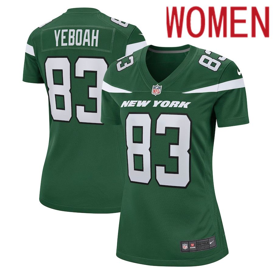 Women New York Jets #83 Kenny Yeboah Nike Gotham Green Team Game NFL Jersey->women nfl jersey->Women Jersey